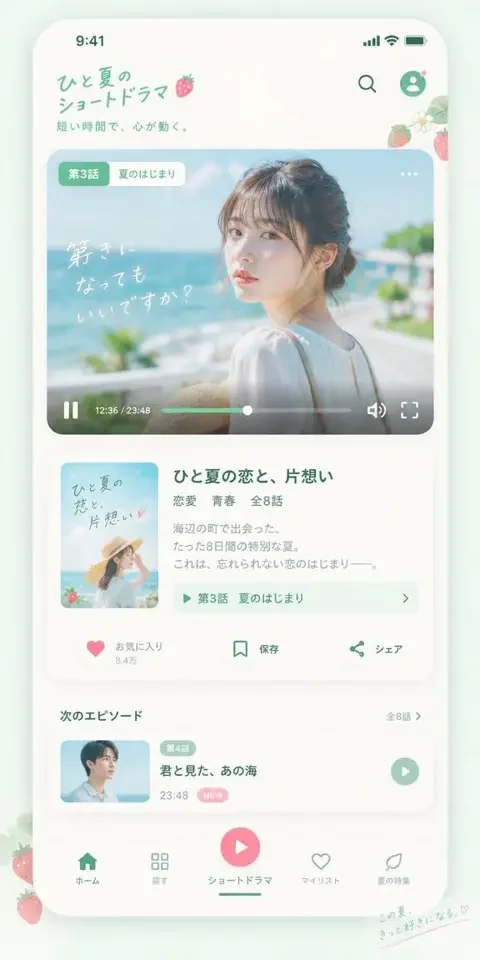 绮梦言情新剧抢先更站 APP 播放详情界面
